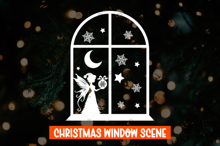 Christmas Fairy Window decal SVG, Christmas Window Display