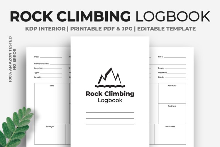 Rock Climbing Logbook KDP Interior example image 1