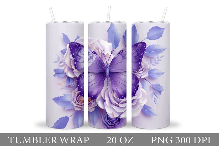 Butterfly Tumbler Design. Butterfly Sublimation