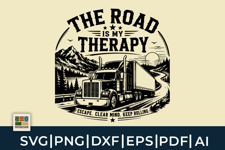 The Road Is My Therapy Truck Driver SVG