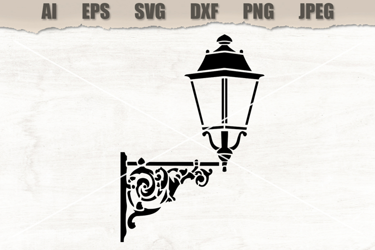 Stencil Vintage Street Lamp