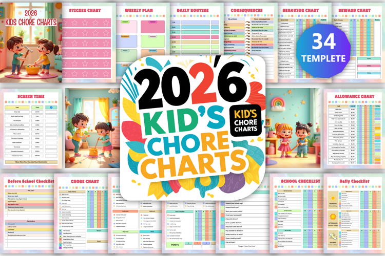 2026 Kids Chore Charts