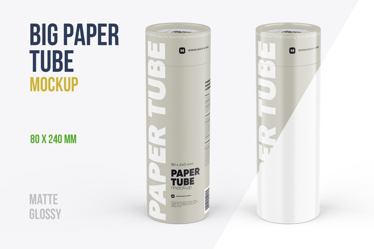 Closed Paper Tube Mockup 80x240mm example image 1