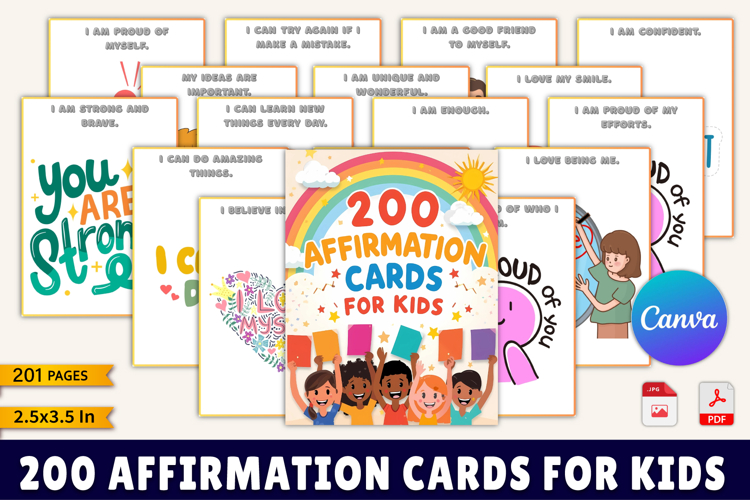 200 Affirmation Cards for Kids