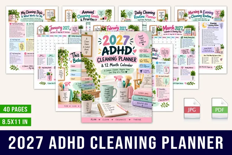 2027 ADHD Cleaning Planner