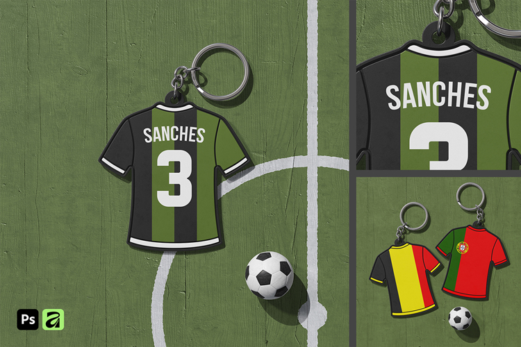 Football Jersey Keychain Mockup