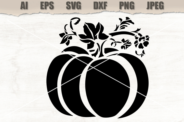 Stencil Floral Pumpkin