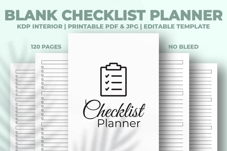 Blank Checklist Planner KDP Interior