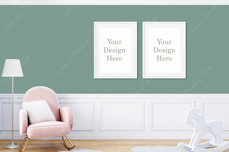 Frame mockup. Kids mockup frame example image 1