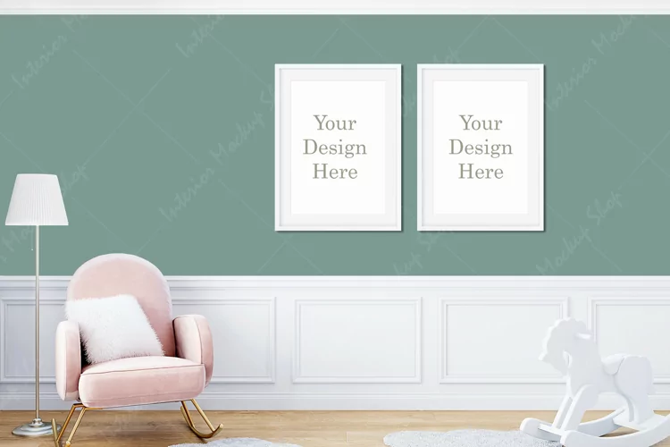 Frame mockup. Kids mockup frame