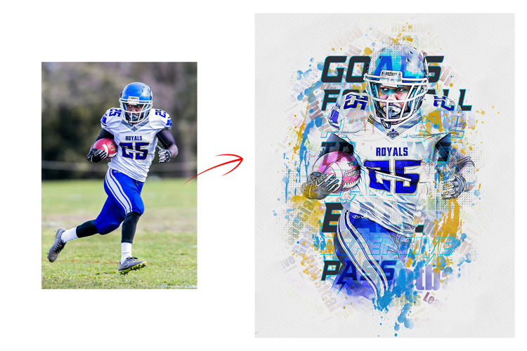 Typography Players photo effect