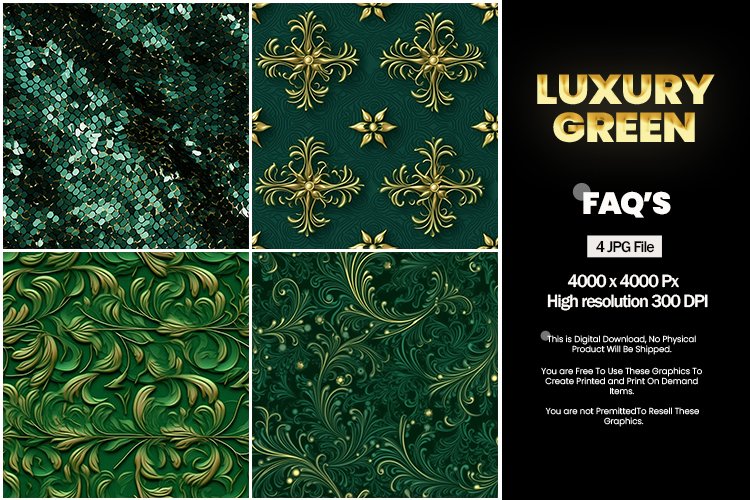 Luxury Green Square Coaster - 04 Variations
