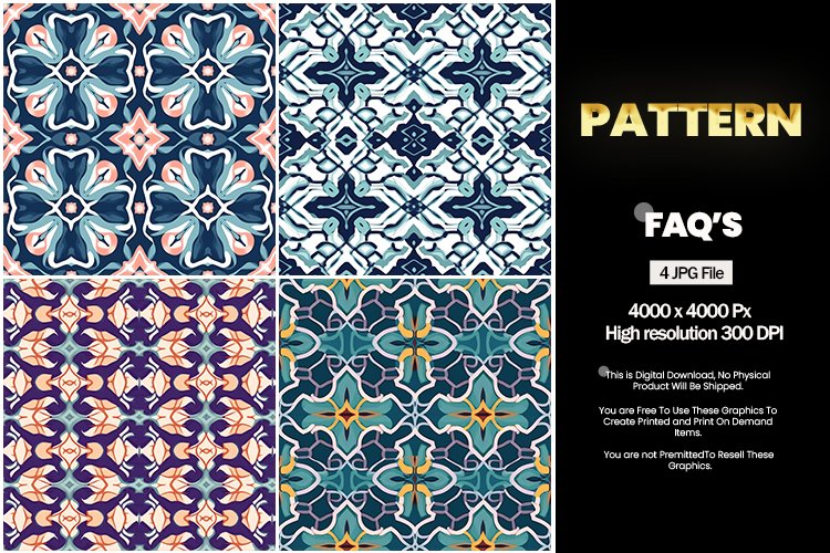 Pattern Square Coaster - 04 Variations example image 1