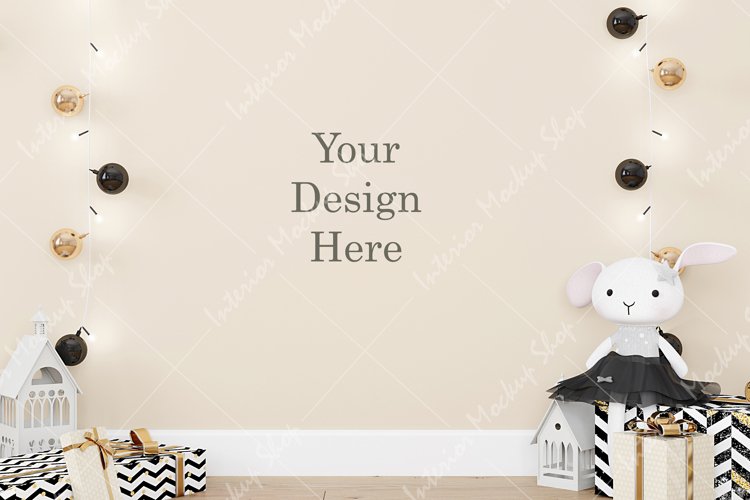 Blank wall mockup, Kids mockup example image 1