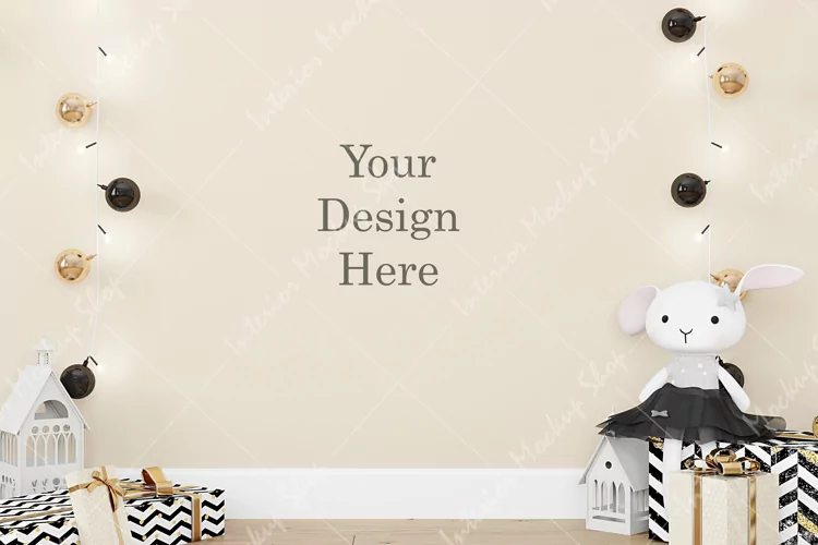 Blank wall mockup, Kids mockup