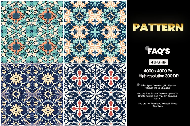 Pattern Square Coaster - 04 Variations example image 1