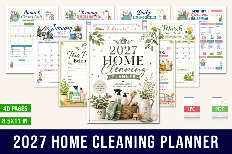 2027 Home Cleaning Planner