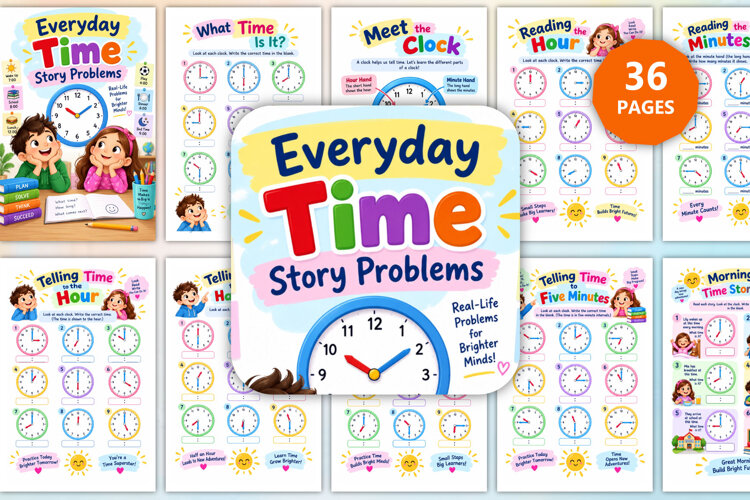 Everyday Time Story Problems example image 1