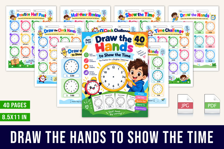 Draw the Hands to Show the Time example image 1