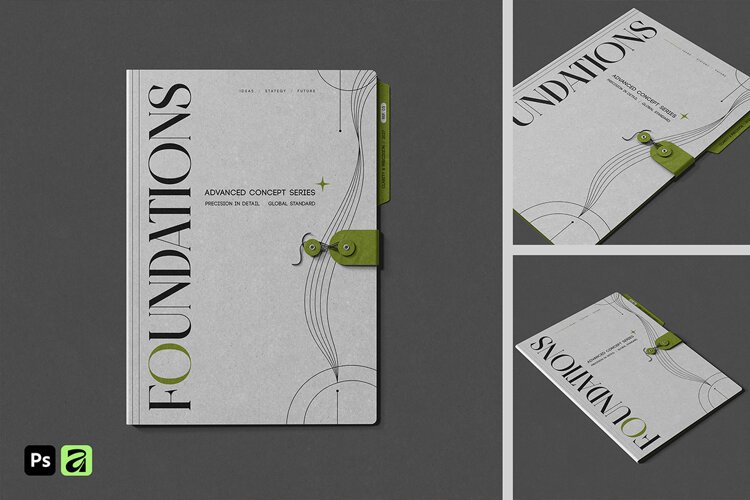Tab Folder with String Tie Mockup example image 1
