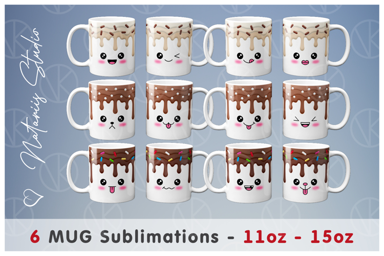 6 Funny Kawaii Designs. 11oz-15oz Coffee Cocoa Mug