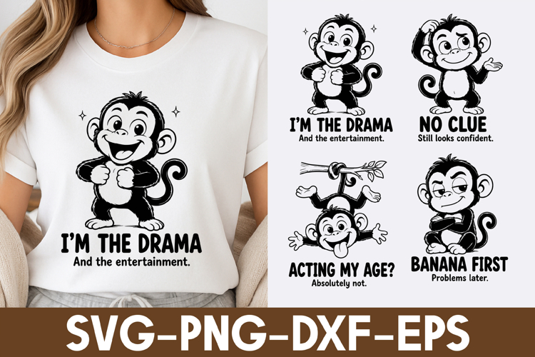 Funny Monkey Quotes SVG