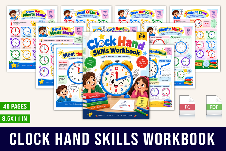 Clock Hand Skills Workbook