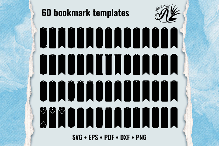 60 Bookmark Templates SVG Cut files for paper or laser