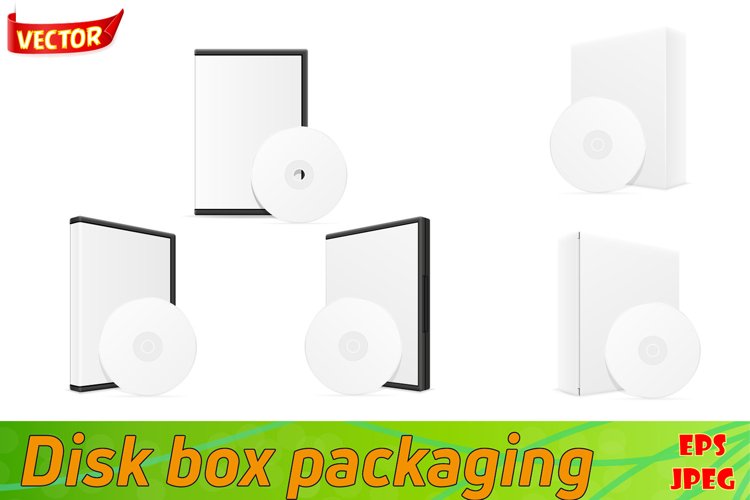 cd and dvd bisk box case package vector illustration
