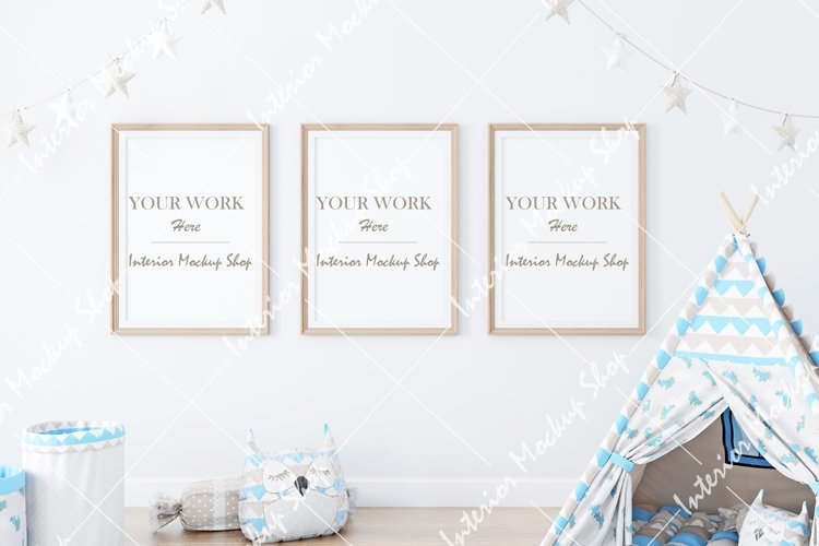 Frame mockup A4, Kids mockup, Mockup in interior example image 1