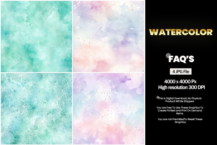 Watercolor Square Coaster - 04 Variations
