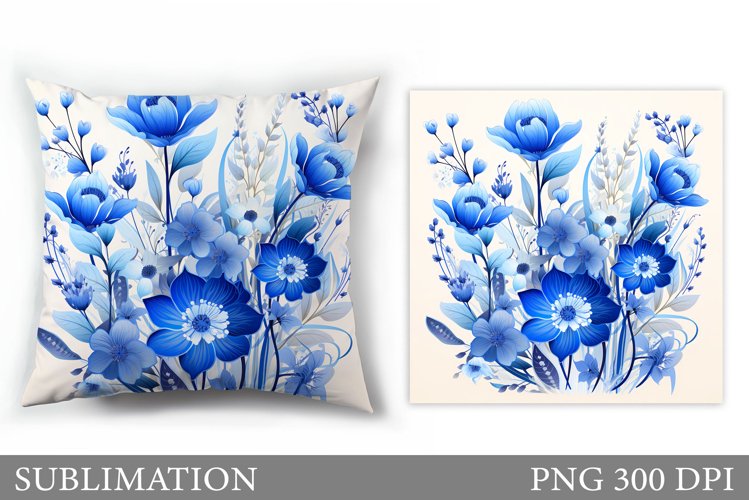 Floral Sublimation. Wildflowers Pillow Sublimation example image 1