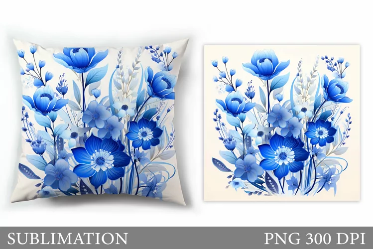 Floral Sublimation. Wildflowers Pillow Sublimation