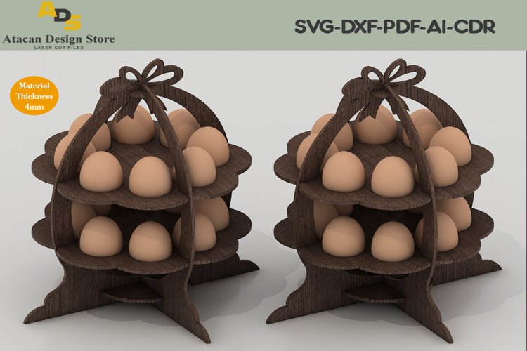 Wooden Easter Egg Stand / Egg Holder Laser Cut Templates