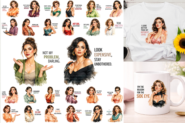 Sarcastic Sassy Women Sublimation PNG Bundle