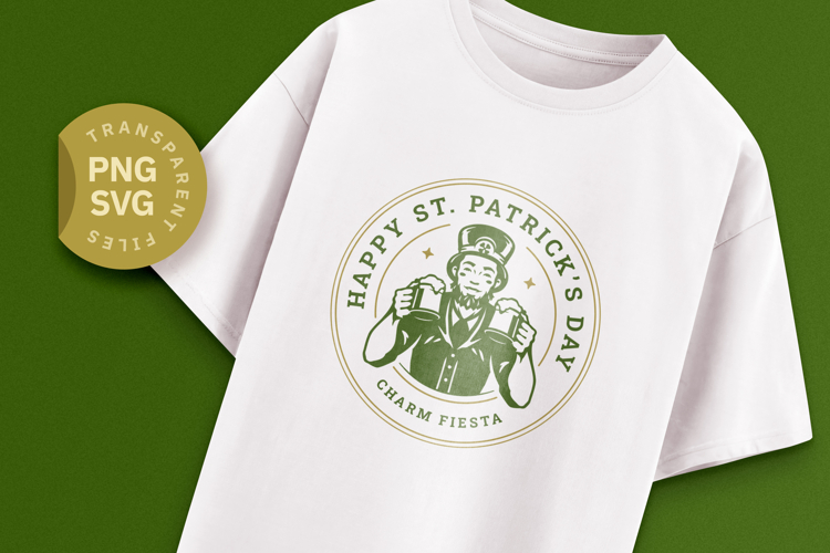 Retro St. Patricks Day Leprechaun SVG