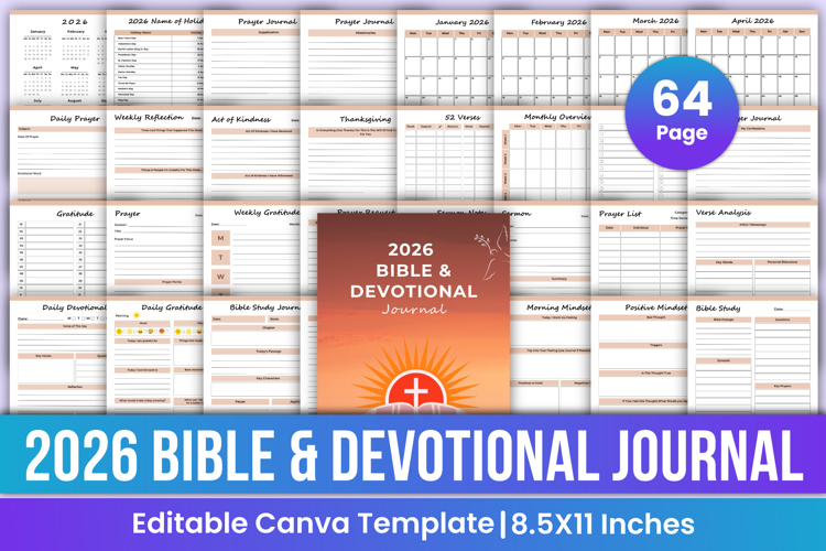 2026 Bible & Devotional Journal Canva Template