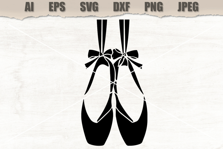 Stencil Ballet Pointe Shoes