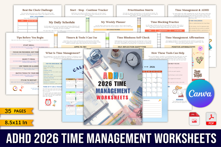 ADHD 2026 Time Management Worksheets