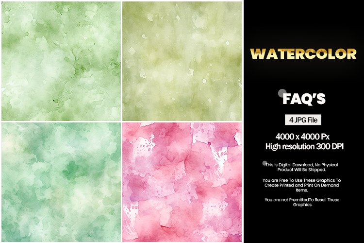 Watercolor Square Coaster - 04 Variations