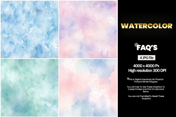 Watercolor Square Coaster - 04 Variations