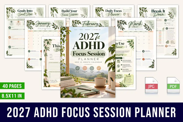 2027 ADHD Focus Session Planner