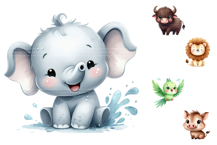 Cute Baby Animal Clipart Bundle