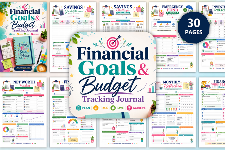 Financial Goals & Budget Tracking Journal