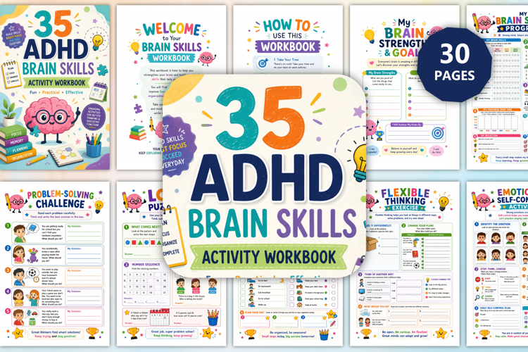 35 ADHD Brain Skills Activity Workbook