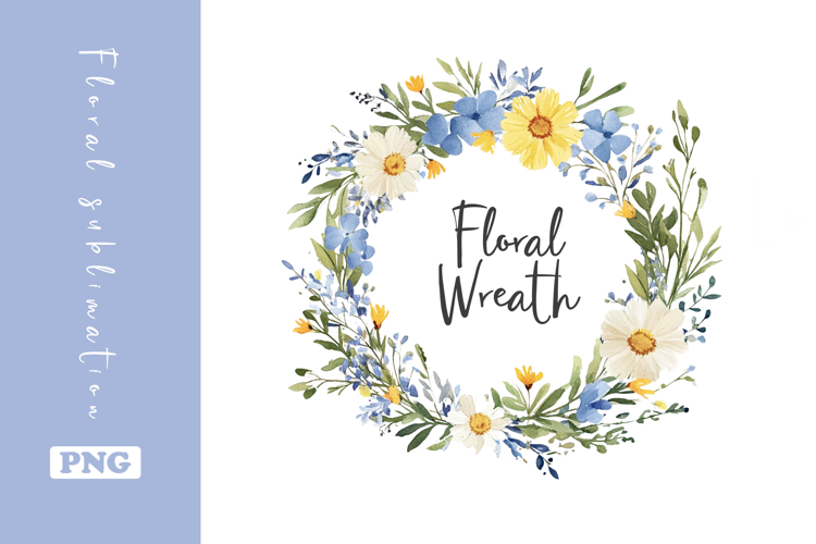 Watercolor Lovely Wildflower Wreath Clipart