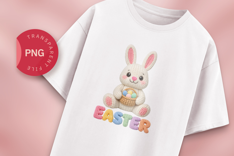 Knitted Easter Bunny PNG Clipart