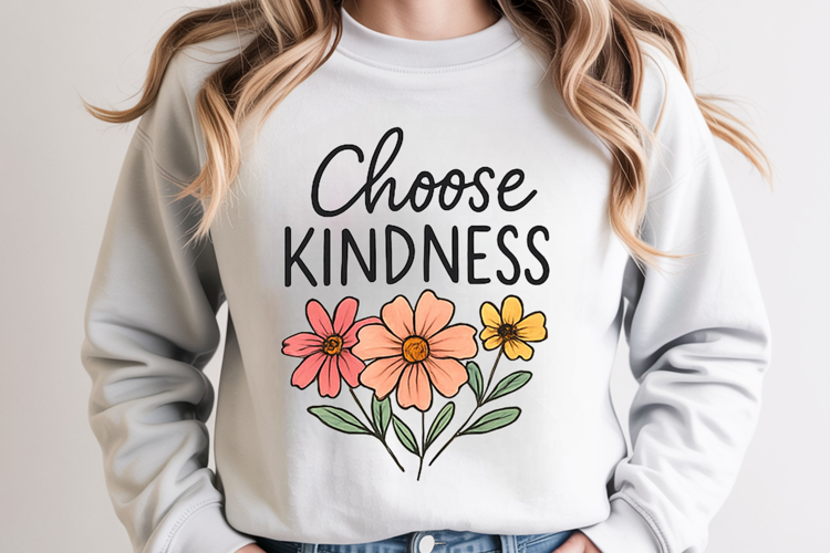 Positive quote with watercolor floral t-shirt sublimation