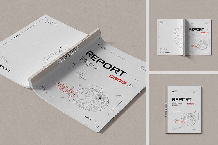 Metal Fastener Spine Bound Book Mockup example image 1