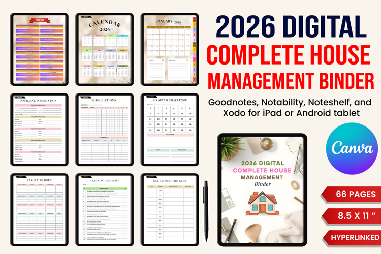 2026 Digital Complete House Management Binder